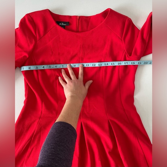 AGB Dress Midi Red 12 Large 3/4 Length Sleeves - Picture 9 of 11